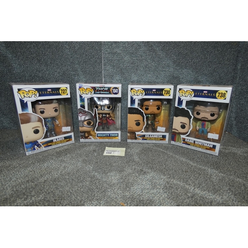 152 - 4 x boxed, unopened Funko Pop collectible bobblehead figures inc Thor Love and Thunder, please see p... 