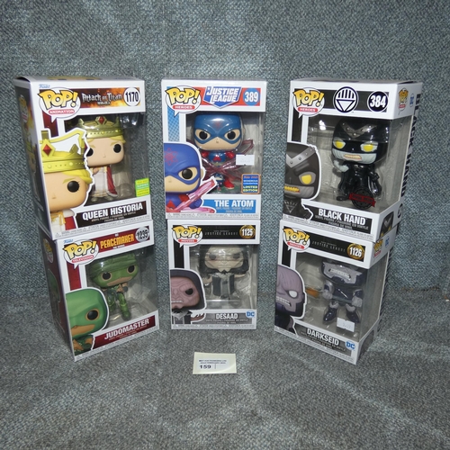 159 - 6 x various Funko pop bobblehead collectible figures, inc Peacemaker, please see pictures for more d... 