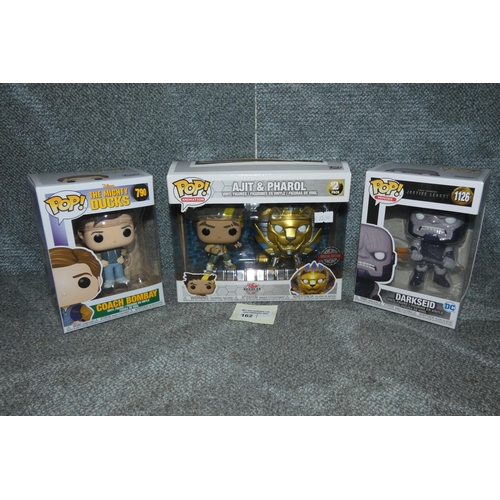 162 - 3 x various Funko Pop bobblehead collectible figures, inc a special edition Bakugan Ajit & Pharol, p... 