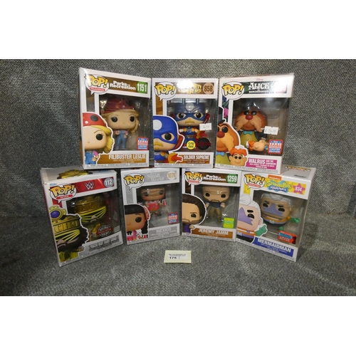 175 - 7 x various Funko Pop collectible figures, please see pictures for more details