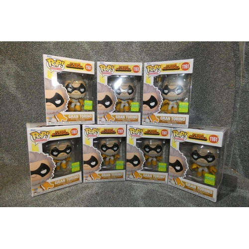 185 - 7 x My Hero Academia Funko Pop collectible figures, all Gran Torino Funko 2022, limited edition summ... 