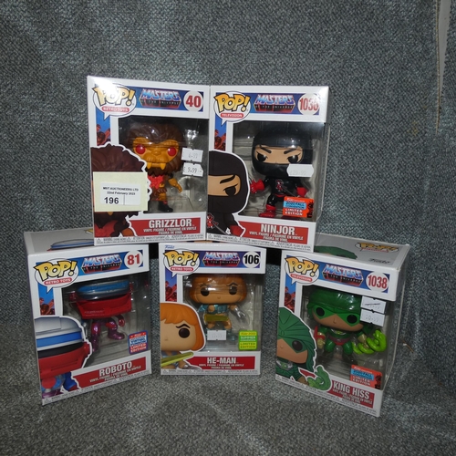 196 - 5 x various Masters Of The Universe Funko Pop collectible figures inc limited edition, please see pi... 