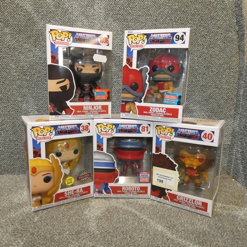 198 - 5 x various Masters Of The Universe Funko Pop collectible figures inc limited edition, please see pi... 