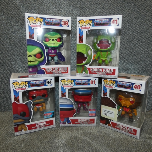 199 - 5 x various Masters Of The Universe Funko Pop collectible figures inc limited edition, please see pi... 