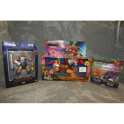 213 - 3 boxes containing Masters Of The Universe collectible figures inc Stridor, please see pictures for ... 