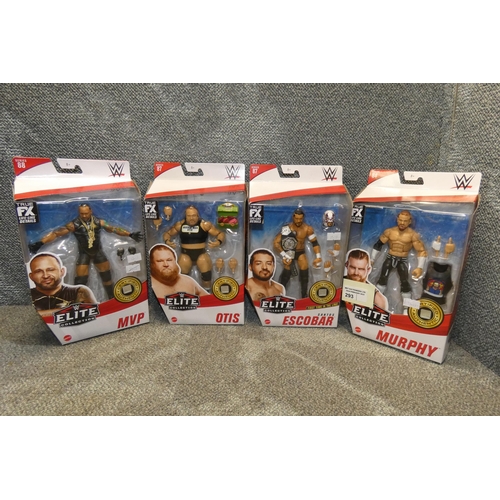 293 - 4 x WWE Elite collectible wrestling figures, please see pictures for more details, retail approx £50