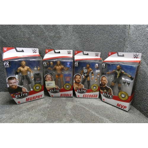 295 - 4 x WWE Elite collectible wrestling figures, please see pictures for more details, retail approx £50