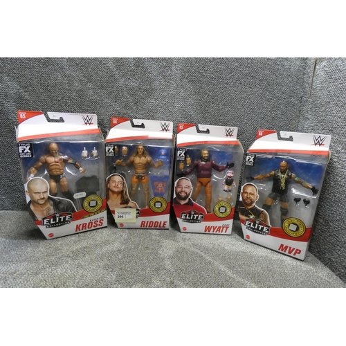 296 - 4 x WWE Elite collectible wrestling figures, please see pictures for more details, retail approx £50