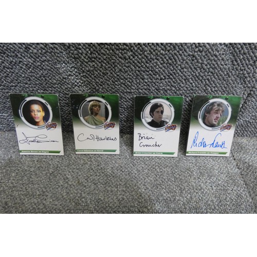 464 - 4 x rare Blakes 7 series 2 autographed trading cards - Signed by Josette Simon/Dayna, Carol Hawkins/... 