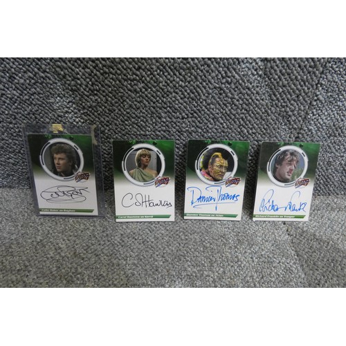 467 - 4 x rare Blakes 7 series 2 autographed trading cards - Signed by Carol Hawkins/Kerril, Richard Frank... 