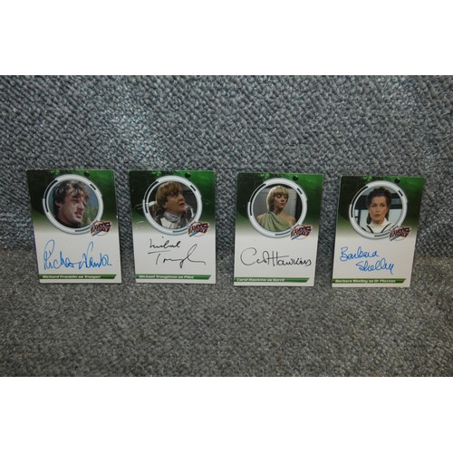 468 - 4 x rare Blakes 7 series 2 autographed trading cards - Signed by Carol Hawkins/Kerril, Richard Frank... 