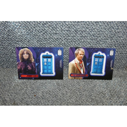 497 - 2 x Rare Doctor Who Tardis Patch trading cards/5th Doctor 60/99 & Nyssa 04/25