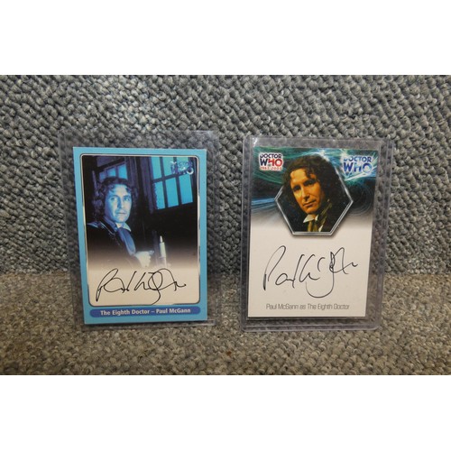 506 - 2 x rare Doctor Who autograph cards signed by the 8th Doctor Paul McGann