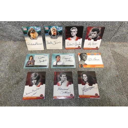 511 - 10 x rare Doctor Who autograph cards, each card is different, Please see pictures for details