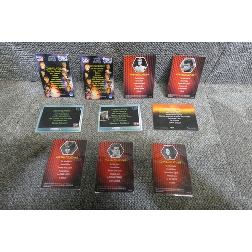 511 - 10 x rare Doctor Who autograph cards, each card is different, Please see pictures for details