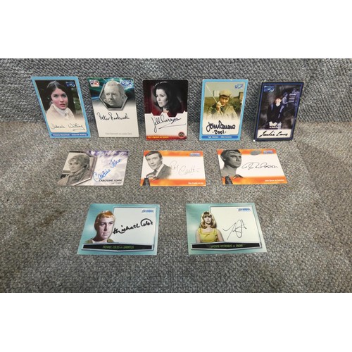 513 - 10 x rare Doctor who autograph cards, each card is different, Please see pictures for details