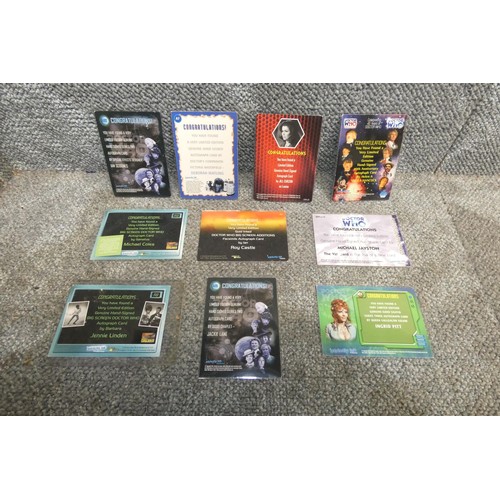 515 - 10 x rare Doctor Who autograph cards, each card is different, Please see pictures for details