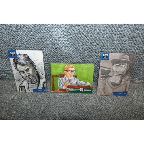 546 - 3 x rare one of a kind Gerry Anderson/Lost Worlds/Joe 90 Sketch cards, please see pictures for detai... 