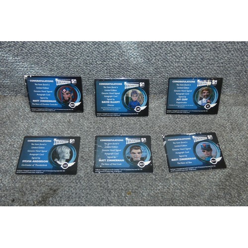 559 - 6 x rare Gerry Anderson/Thunderbirds autograph cards, please see pictures for more details