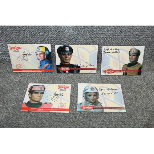 560 - 5 x Gerry Anderson/Captain Scarlet autograph cards, please see pictures for more details