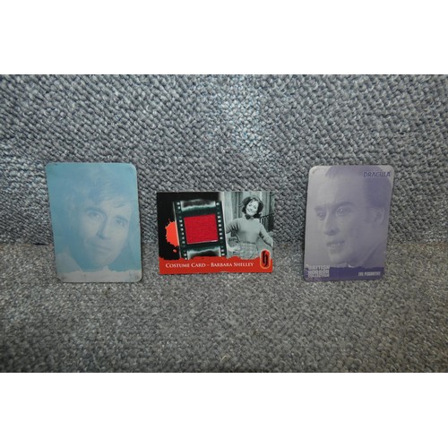 637 - 2 x rare metal trading card printing plates from British horror movie & Hammer Horror, Dracula etc &... 