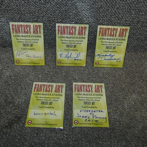 663 - 5 x rare Fantasy art trading Sketch cards, please see pictures for more details