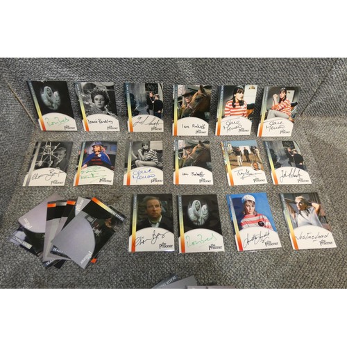 671 - Approx 16 x autograph trading cards from 'The Prisoner' & Approx 14 promo cards