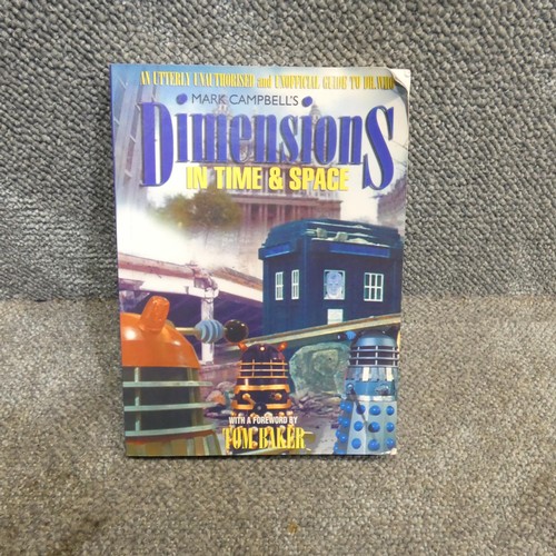 677 - A book, Dimensions in time and space signed by Tom Baker & the author Mark Campbell