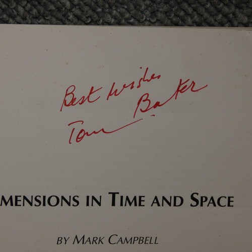 677 - A book, Dimensions in time and space signed by Tom Baker & the author Mark Campbell