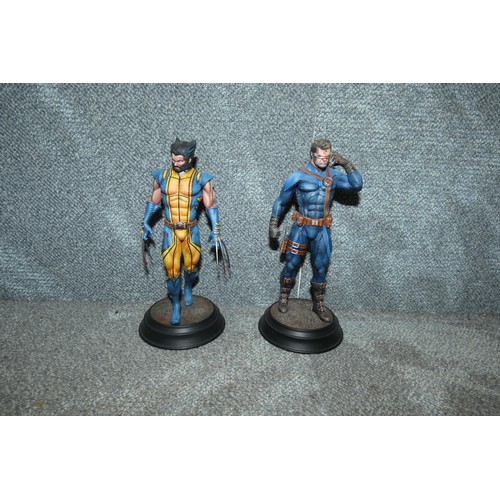 694 - 2 x collectible Xmen figures of Cyclops & Wolverine by Sanix