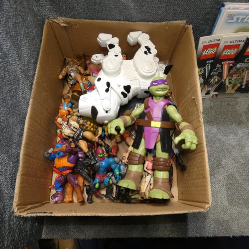 695C - A quantity of used action figures including He-Man, other Masters Of The Universe figures, large Don... 