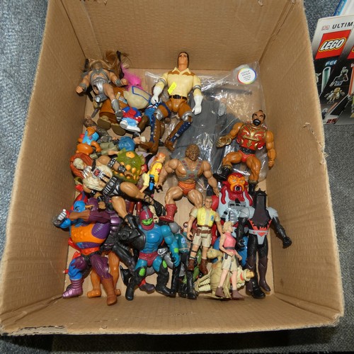 695C - A quantity of used action figures including He-Man, other Masters Of The Universe figures, large Don... 