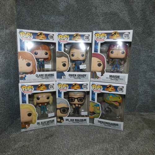 164 - 6 x Jurassic Park Funko Pop bobblehead collectible figures, please see pictures for more details