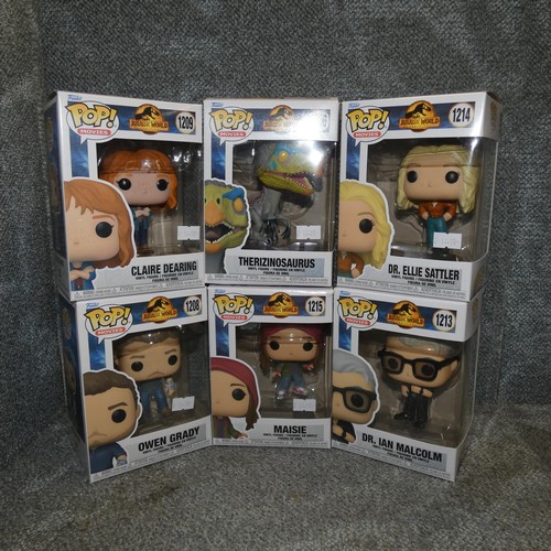 165 - 6 x Jurassic Park Funko Pop bobblehead collectible figures, please see pictures for more details