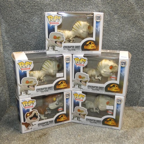 168 - 5 x Jurassic World dinosaur special edition Funko Pop bobblehead collectible figures, please see pic... 