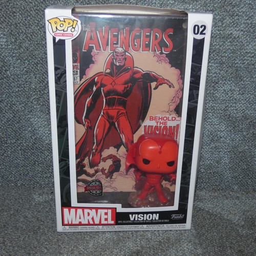 169 - A special edition Marvel Funko Pop collectible figure - Vision with Avengers comic book