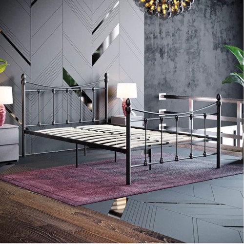 1034 - A Latrell metal bed frame approx 4-ft wide small double RRP £139. Boxed, requires assembly and no ma... 