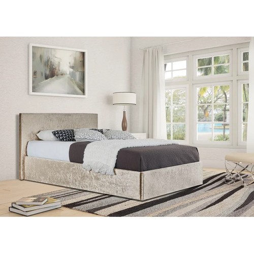 1037 - A Dodson cream upholstered ottoman storage bed approx 4-ft 6-in wide RRP £189. Supplied in two boxes... 