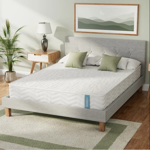 1095 - A Serenity hybrid coil and memory foam mattress approx 4ft 6inch wide RRP £143