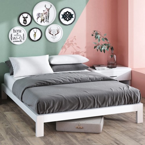 1127 - A Phaedra white bed frame approx 5ft wide RRP £96. Supplied in one box, requires assembly and no mat... 