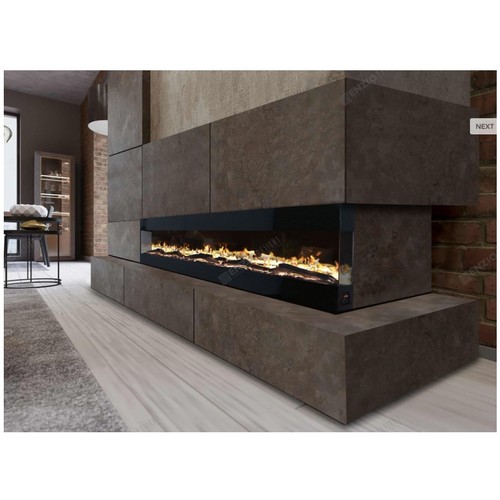 1015 - A Mirage black modern electric fire approx 131cm wide RRP region of £685. Tested Working