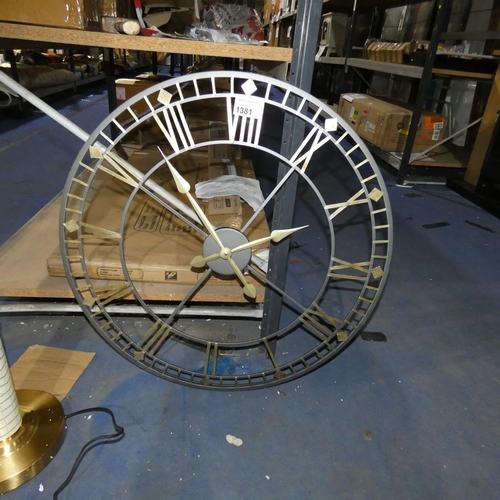 1381 - An oversized skeletal wall clock diameter approx 80cm