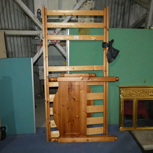 1416 - A pine 3ft bed frame. This bed frame is used, will require reassembly (fixings are in the tied on bl... 