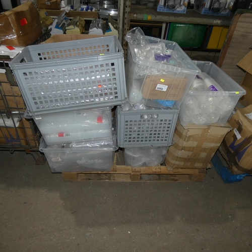 2008 - A pallet containing a large quantity of various disposable cups and lids, pallet not included.