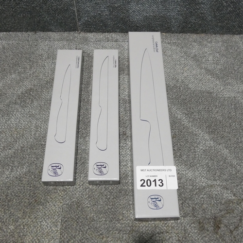 2013 - 3 x kitchen knives by Broggi, 20/11/7.5cm