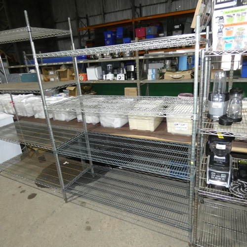 2110 - A catering type rack with 4 shelves approx 150x60x185