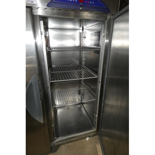 2136 - A commercial stainless steel twin door fridge by Williams no model visible, 240v - trade