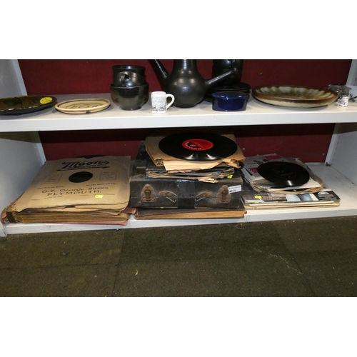 4013 - A quantity of vintage 78 RPM records and some LPs (one shelf)