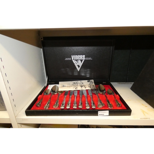 4066 - A boxed Viners silver-plated cutlery set