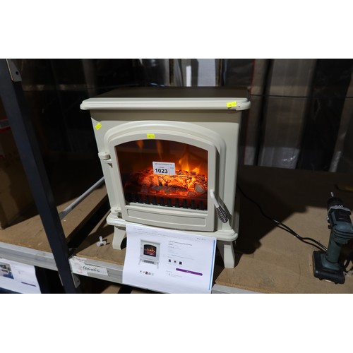 1023 - A Colman freestanding electric heater in the style of a wood burning stove RRP £178. Tested Working